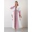 New Design Directional Palace Style Heavy Embroidery Pink Tassel Pendant Ruffle Elastic Three-Quarter Sleeve Double-Pocket Gown for Saudi National Day