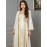 Elegant Golden Embroidered Abaya Dress - Long, Elegant Dress with Intricate Golden Floral Patterns, Perfect for Eid Celebrations, Festive Attire|Elegant Abaya|Long Abaya