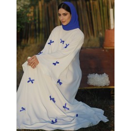 [Butterfly Bow Abayas Set] Elegant Butterfly Bow Abayas Set - Long Robe Dress and Headscarf