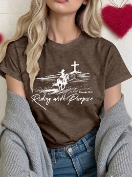 [Inspirational T-Shirt] Comfortable Polyester Women's Inspirational Christian T-Shirt | 