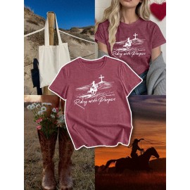 [Inspirational T-Shirt] Comfortable Polyester Women's Inspirational Christian T-Shirt | 