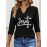 [Jesus Print Casual Top] Comfortable Polyester Women's Casual V-Neck 3/4 Sleeve Top with 