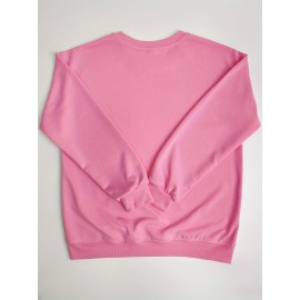 [Thankful Print Sweatshirt] Women's Casual Thankful Print Sweatshirt - 100% Polyester Knit Crew Neck Long Sleeve Top For Fall/Winter - Soft, Machine Washable, Plus Size Comfort Wear