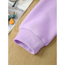 RUEPEI A Women's Lavender 100% Polyester Machine-Washable Sweatshirt - 