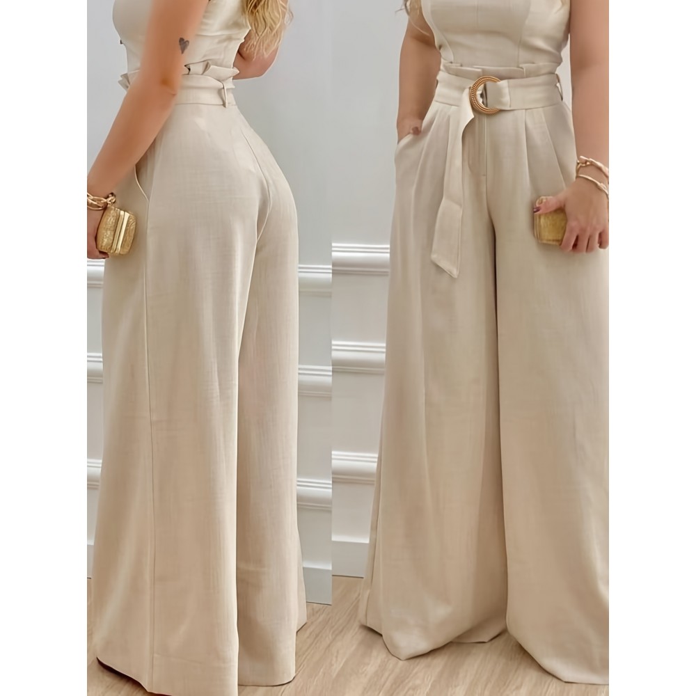 Summer Casual Commuting Stylish Sleeveless Vest And Long Pants Outfit