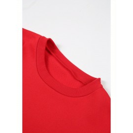 2pcs Set Women'S Casual New York Monogram Print Long Sleeve Knitted Polyester Spandex Crew Neck Sweatshirt & Sweatpants Set, Comfortable Stretch Fabric, 250g/m² 230g/m², for Fall, Winter, Outdoor Use