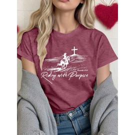 [Inspirational T-Shirt] Comfortable Polyester Women's Inspirational Christian T-Shirt | 